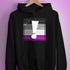 Asexual Pride Flag Exclamation Point Hoodie - Black